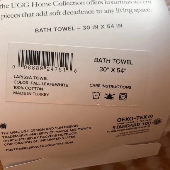 UGG Larissa Hand & Bath Towels Yellow & White